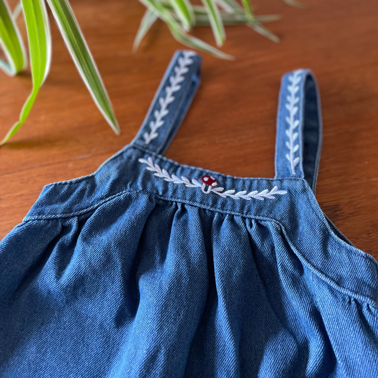 Mushroom Denim Dungarees