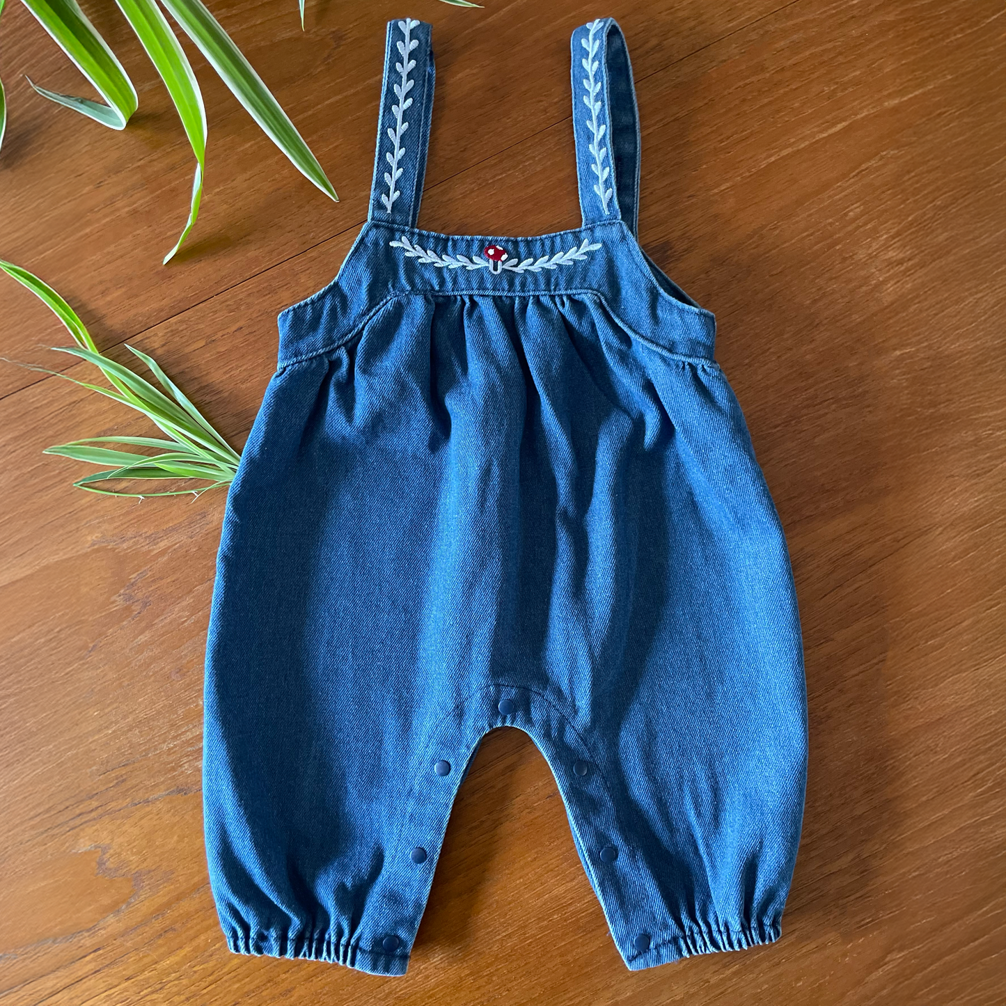 Mushroom Denim Dungarees