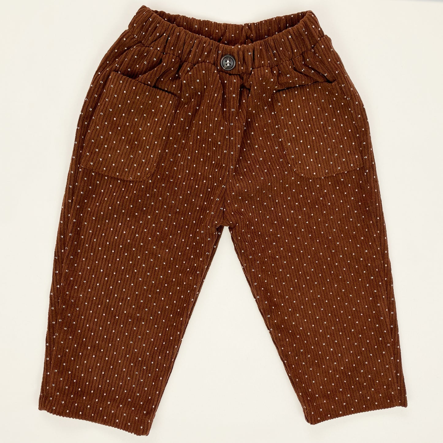 Brown Polka Dot Corduroy Trousers