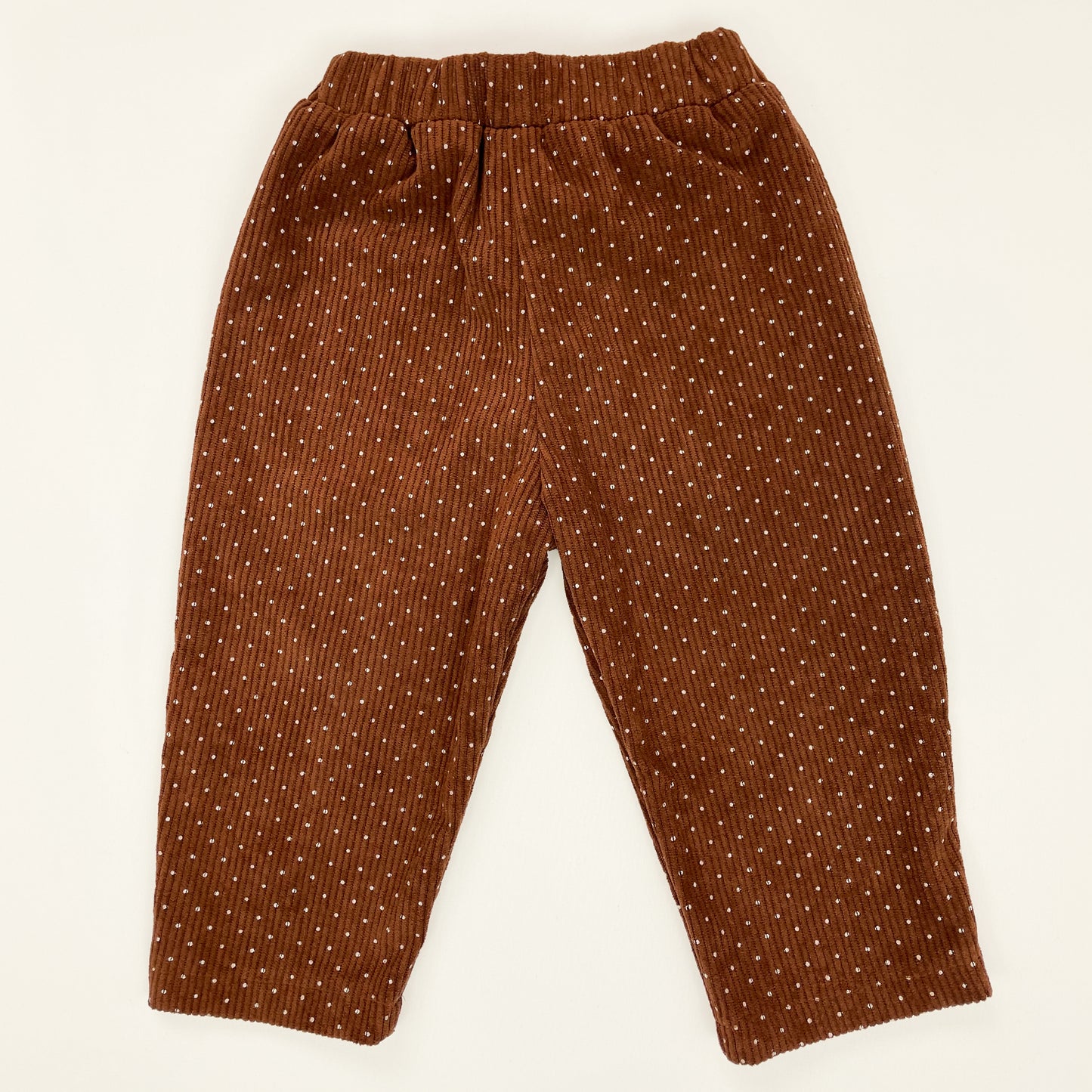 Brown Polka Dot Corduroy Trousers