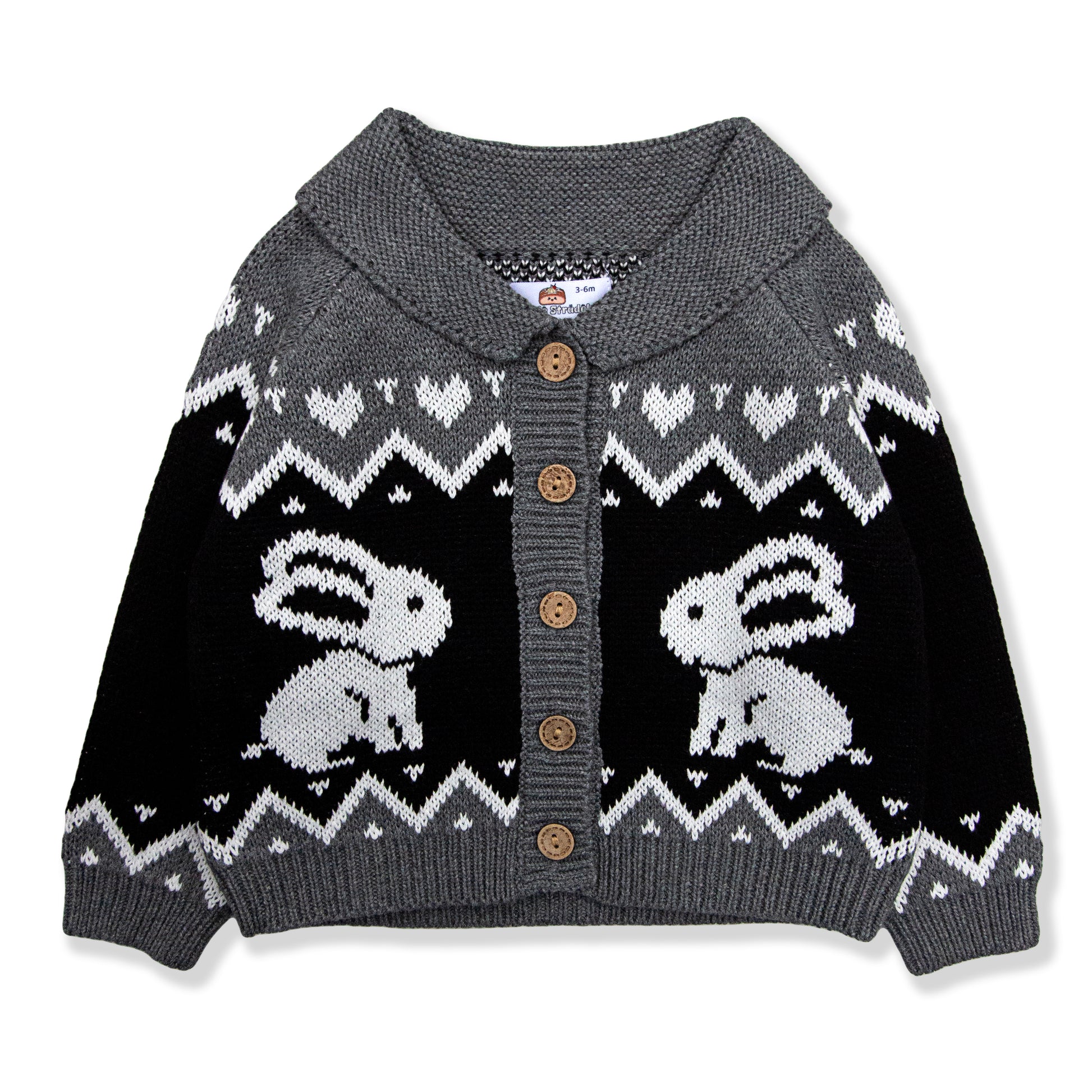 grey black white knitted baby toddler cardigan for boys cotton bunny rabbits hearts easter