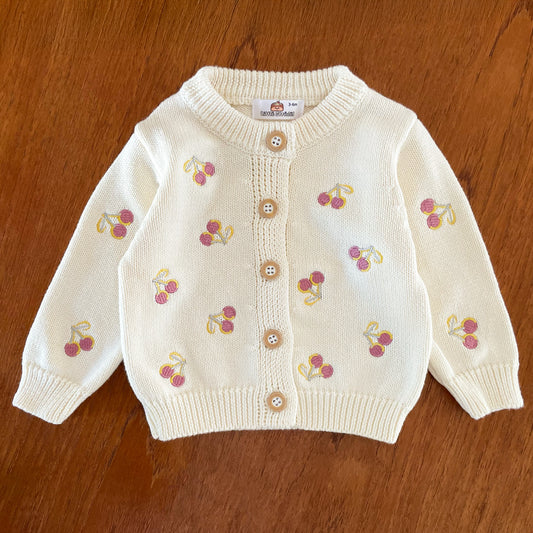 Rhubarb and Custard Cherry Girls Cardigan