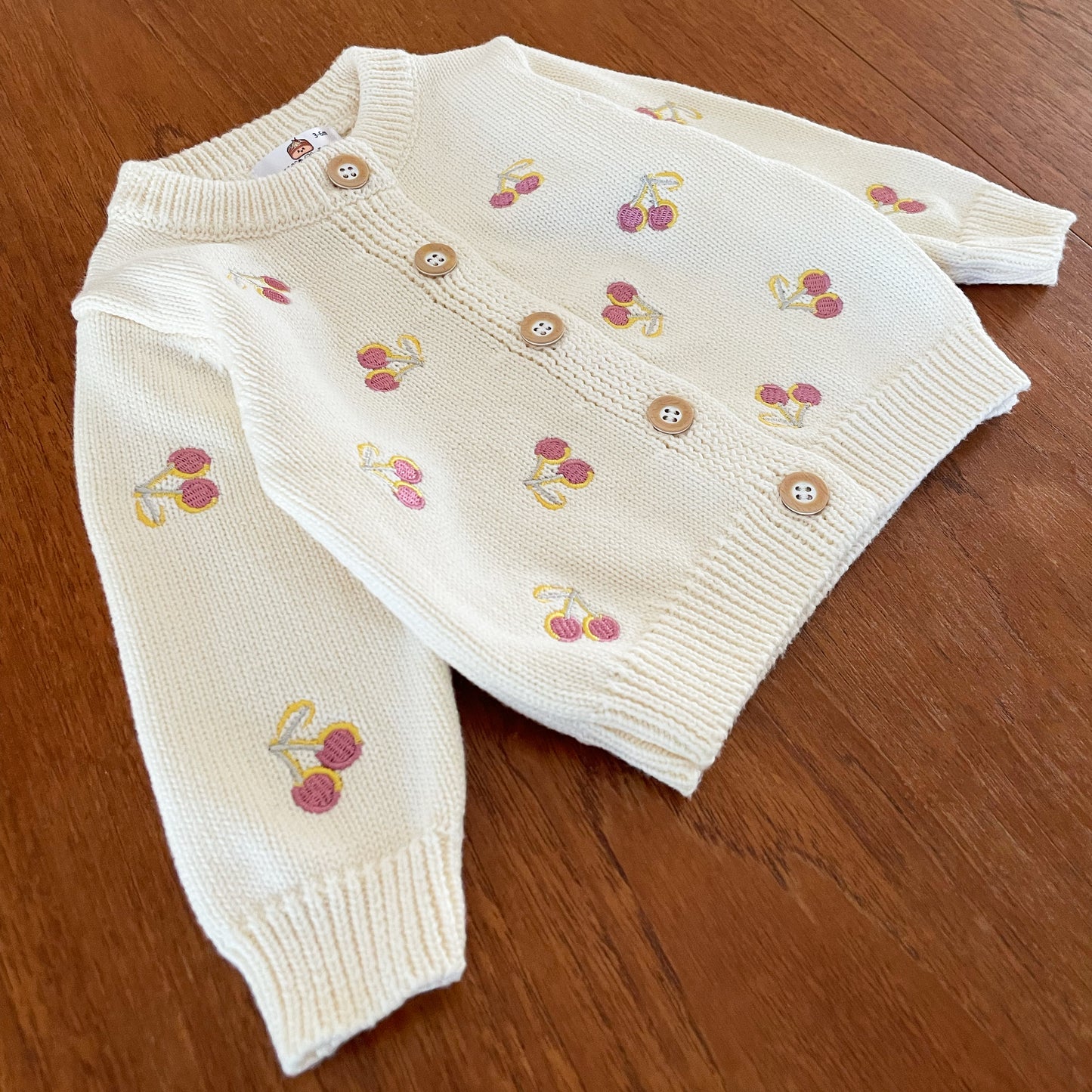 Rhubarb and Custard Cherry Girls Cardigan