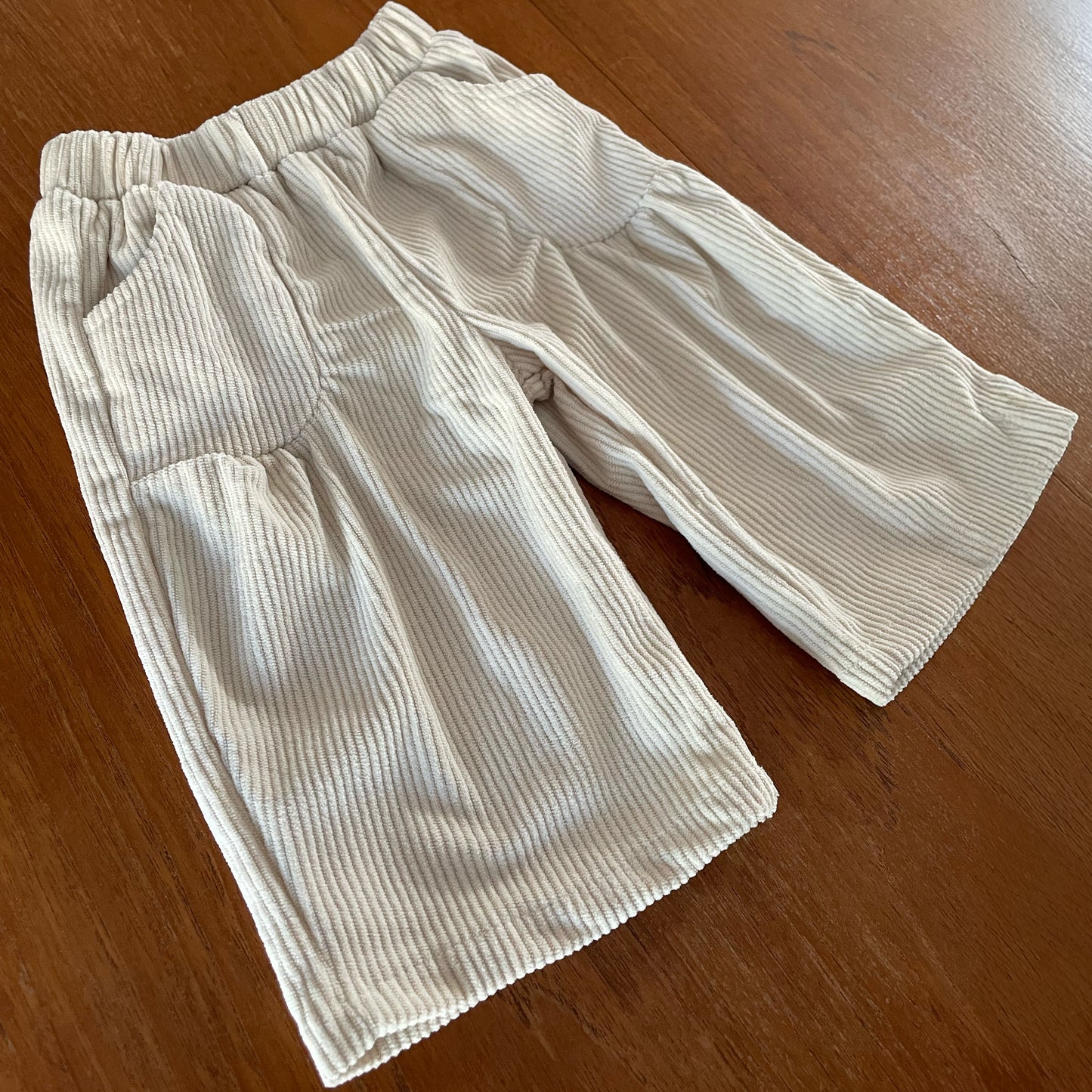 Cream Pocket Corduroy Trousers