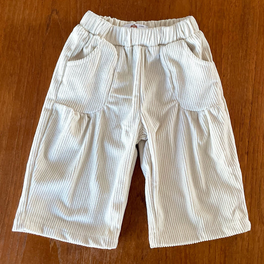 Cream Pocket Corduroy Trousers