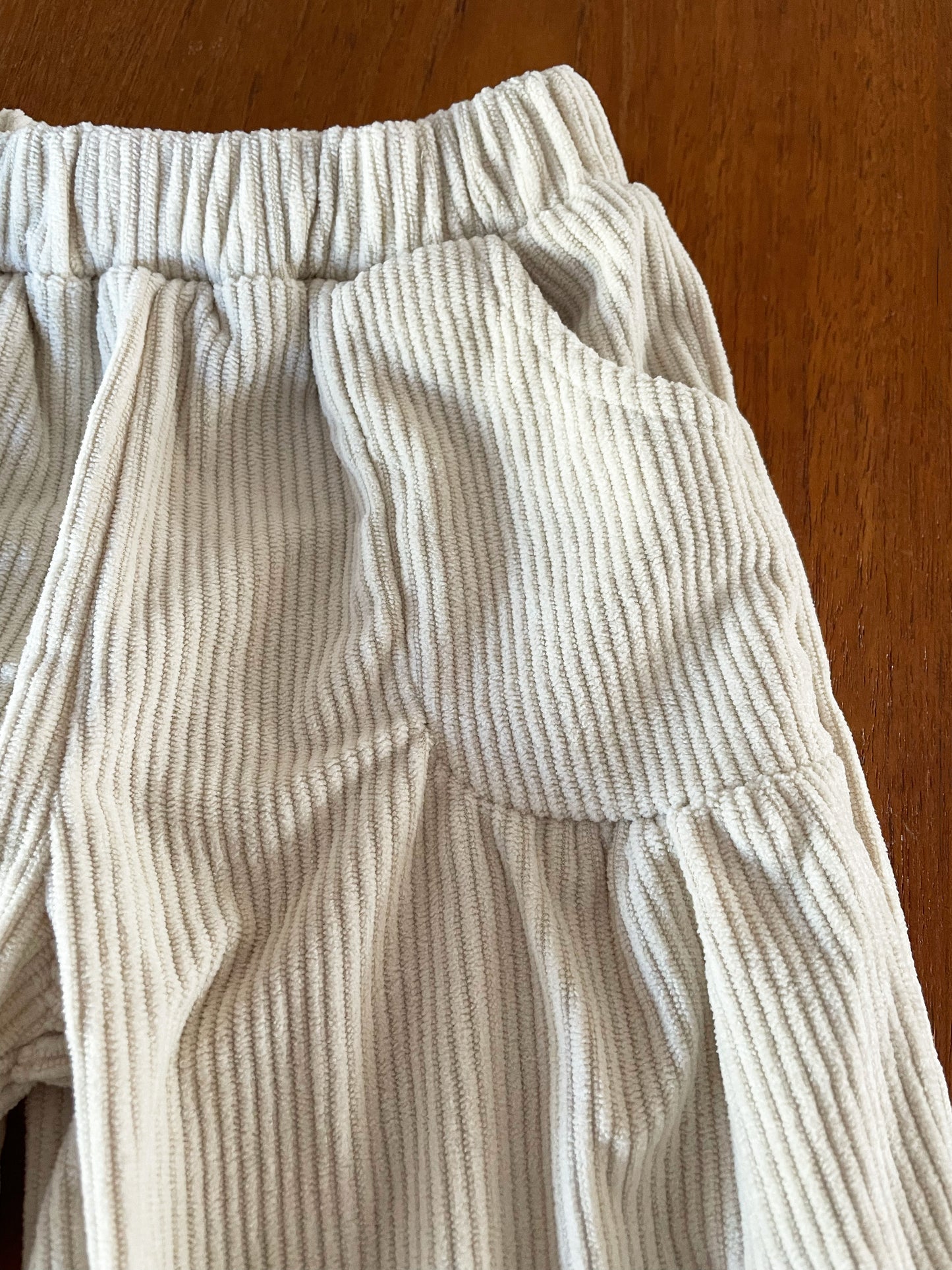 Cream Pocket Corduroy Trousers