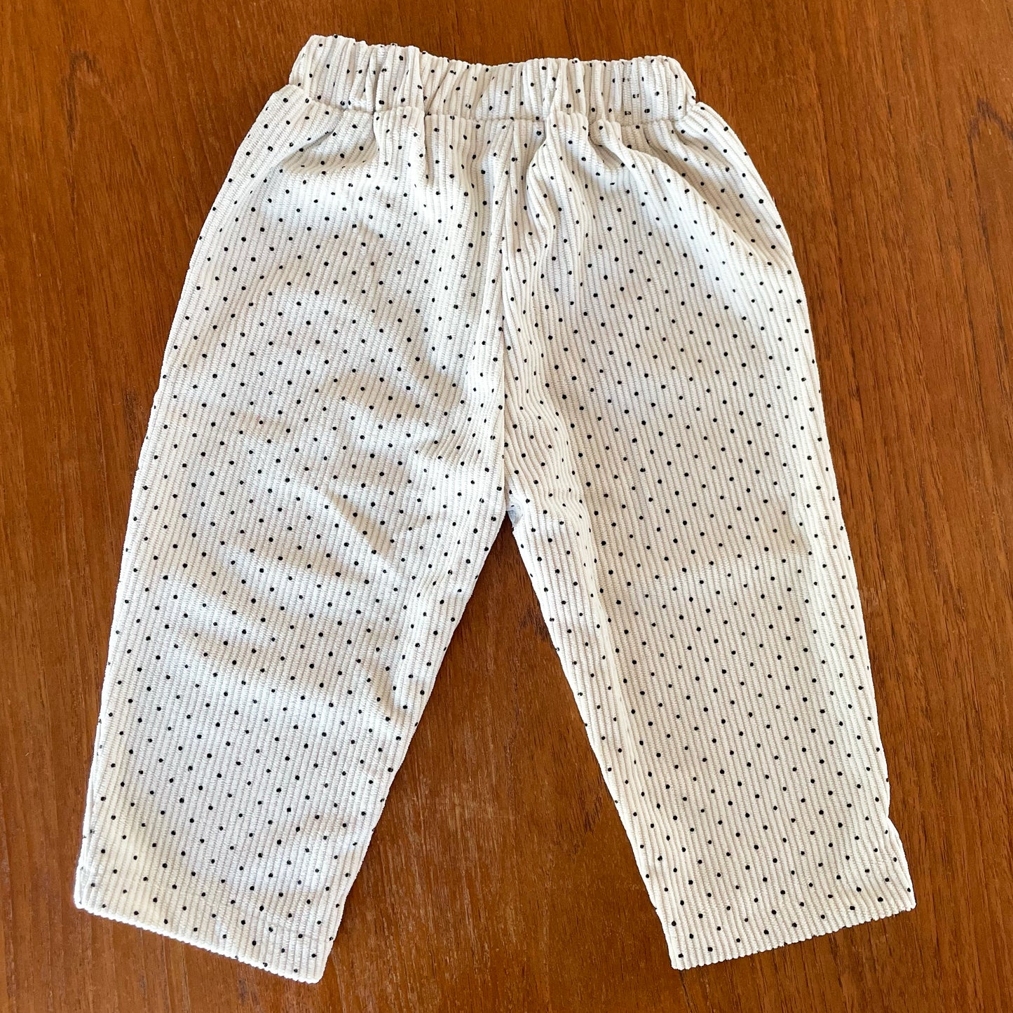 Cream Polka Dot Corduroy Trousers