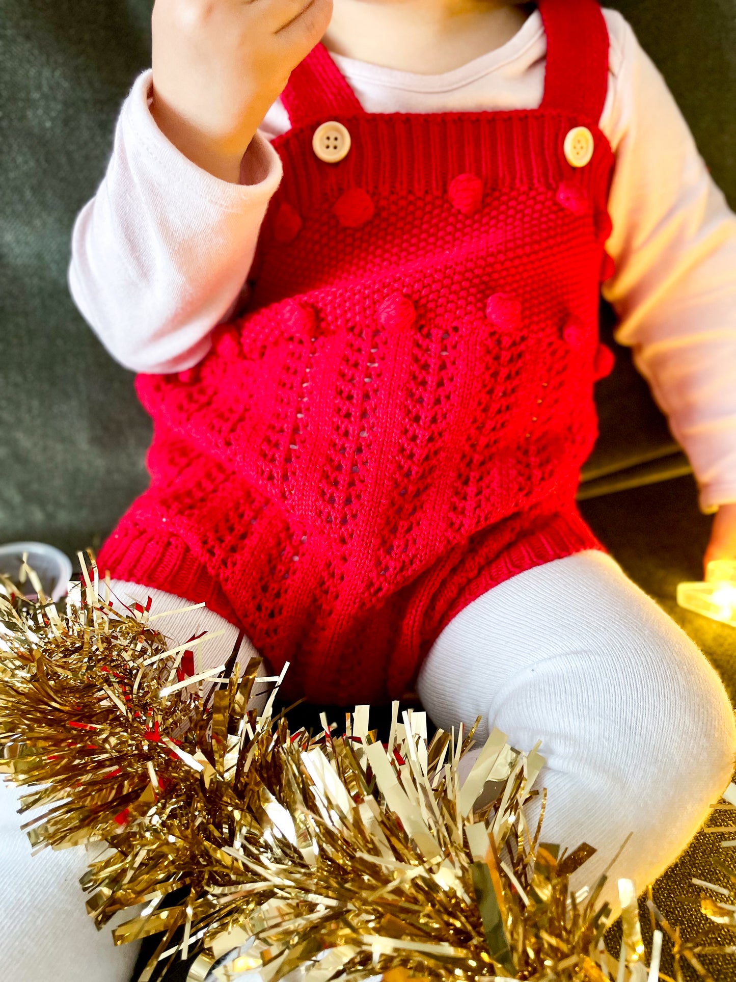 Cherry Red Bobble Knit Set
