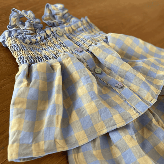 Picnic Pop Gingham Set - Shirred Top & Bloomers
