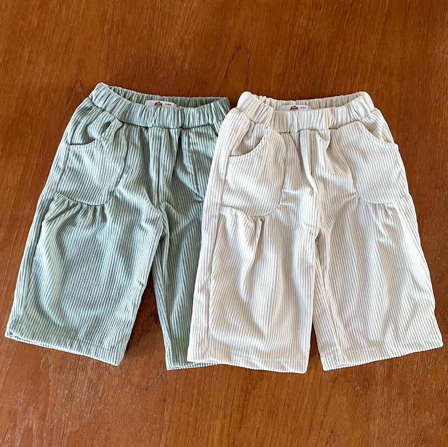 Cream Pocket Corduroy Trousers