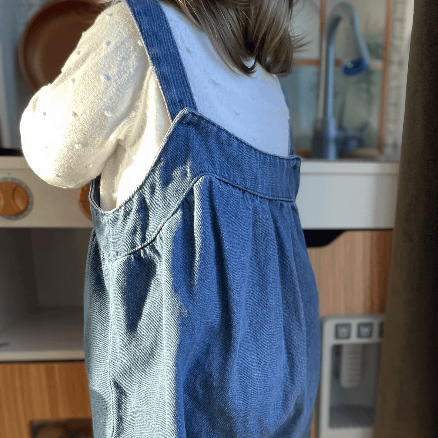 Mushroom Denim Dungarees