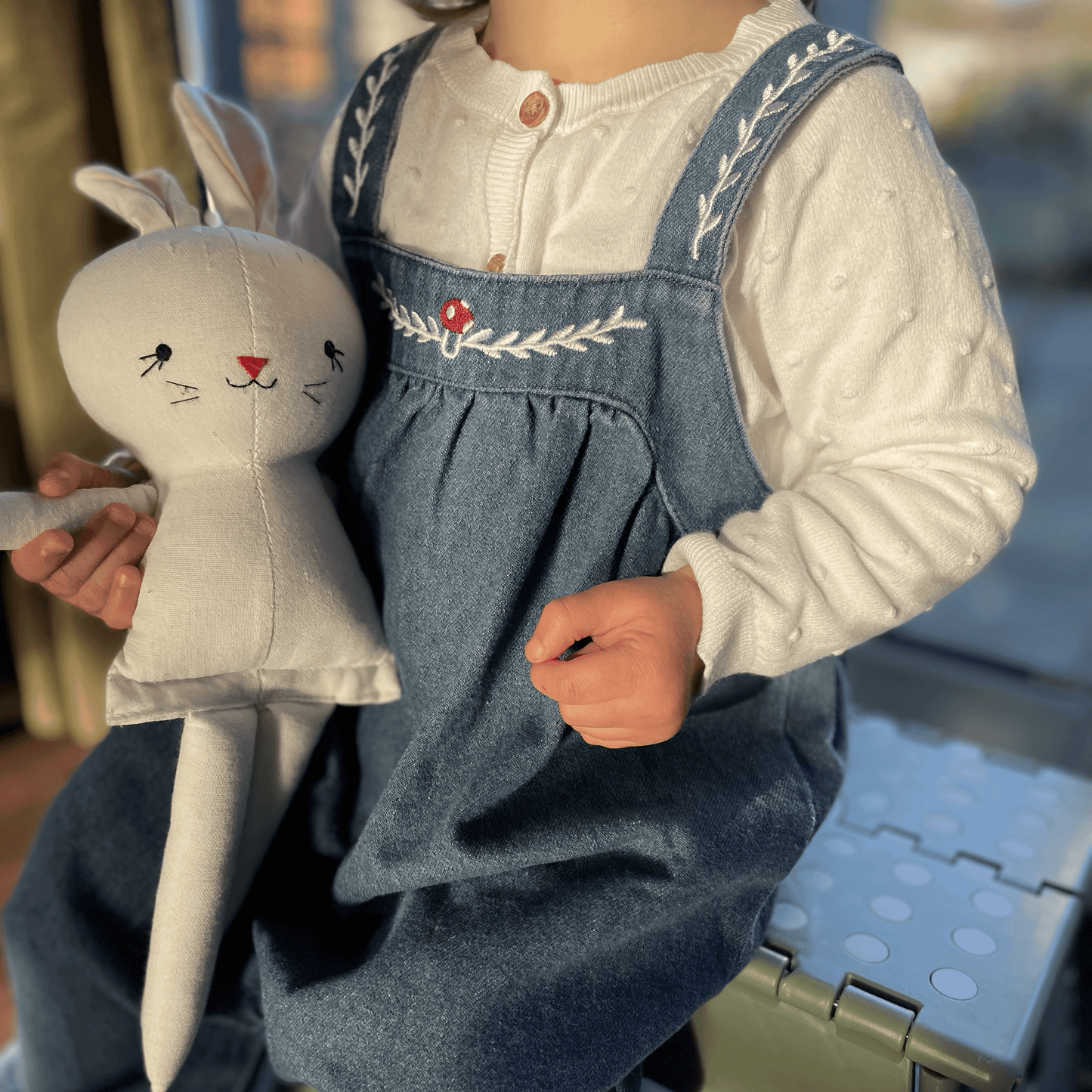 Mushroom Denim Dungarees