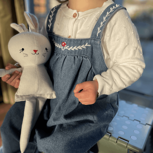 Mushroom Denim Dungarees