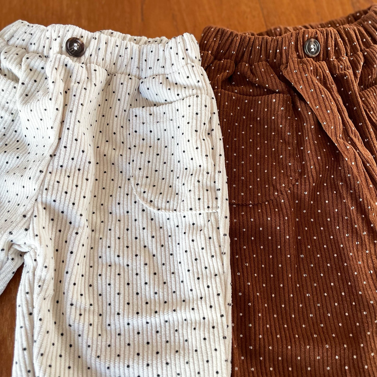 Brown Polka Dot Corduroy Trousers