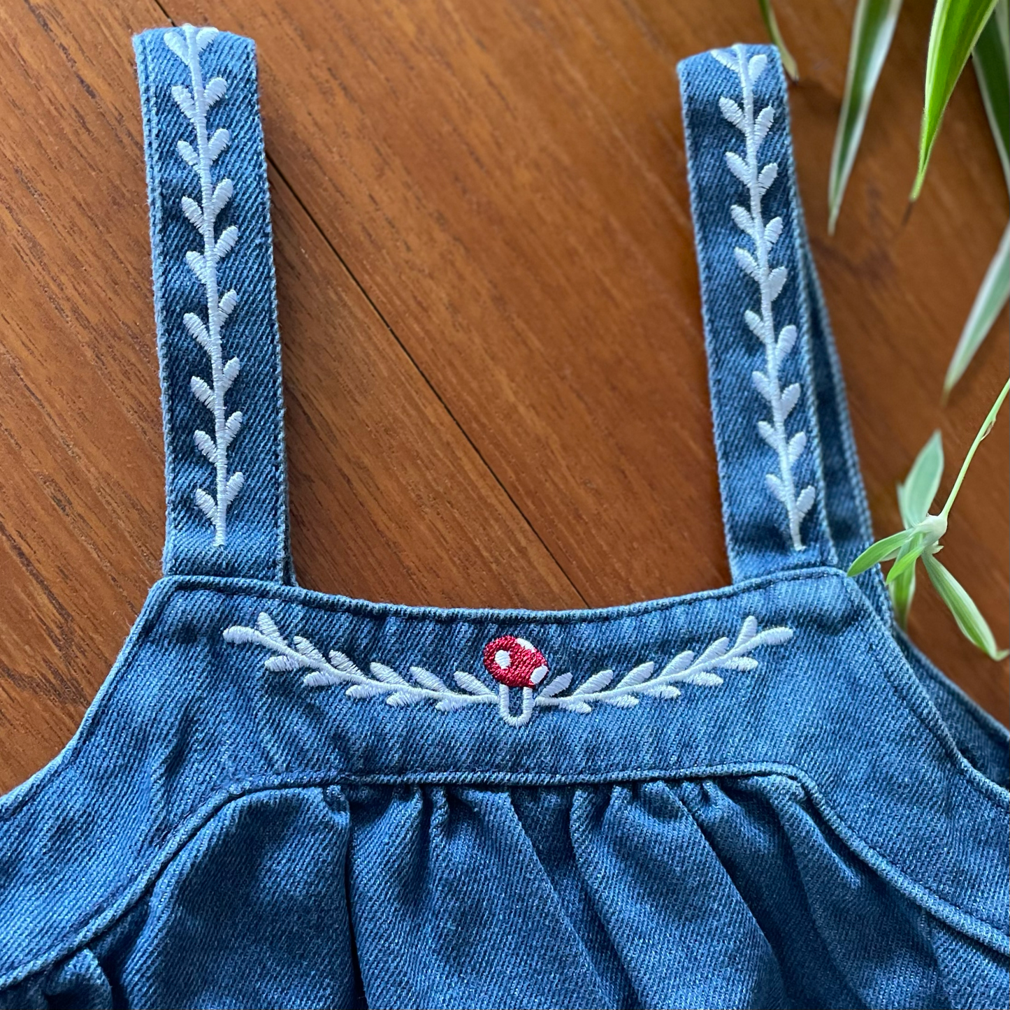 Mushroom Denim Dungarees