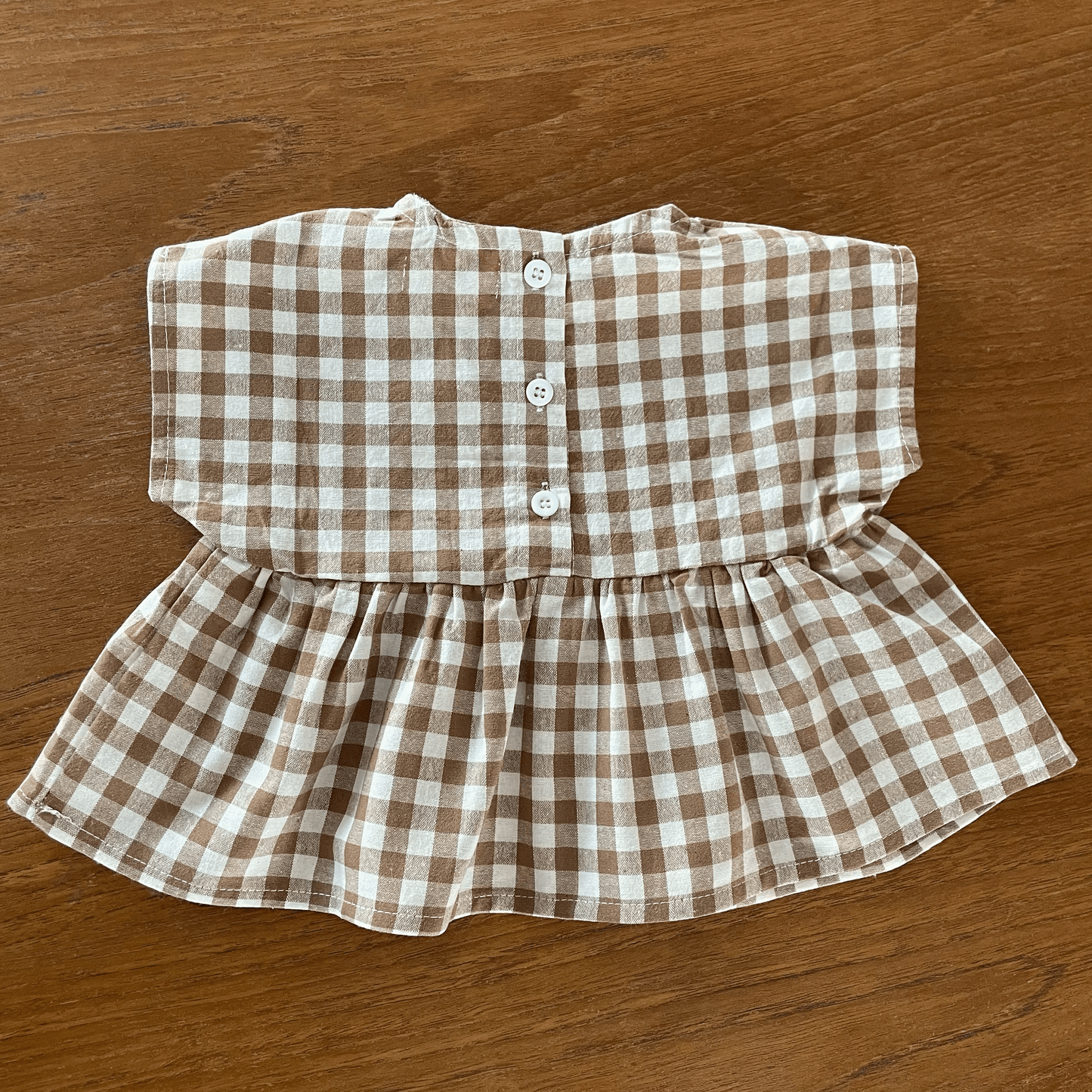 Mocha Gingham Set - Top & Bloomers