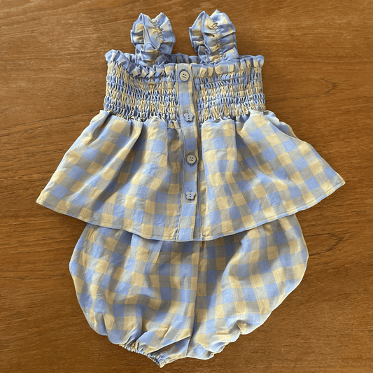 Picnic Pop Gingham Set - Shirred Top & Bloomers