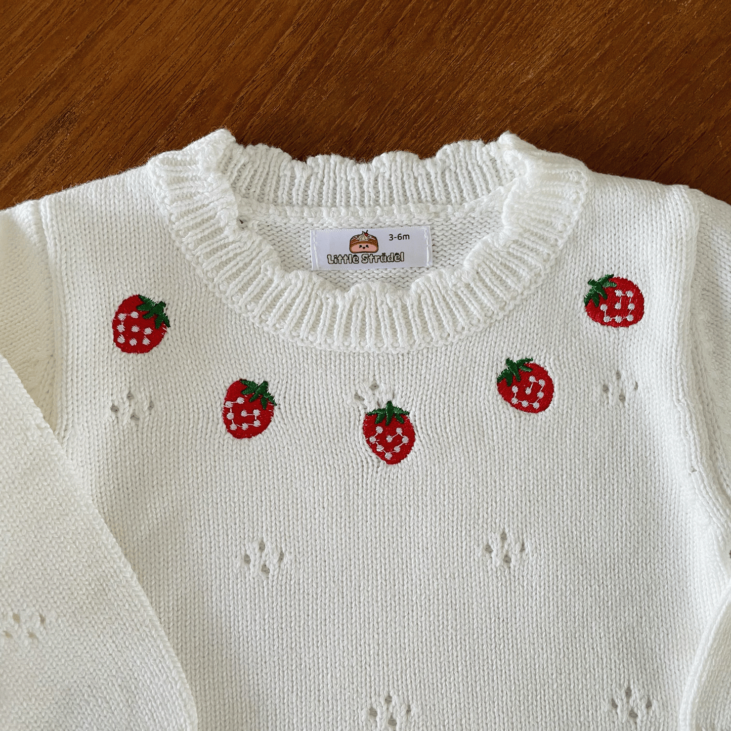 Strawberry Girls White Cotton Romper