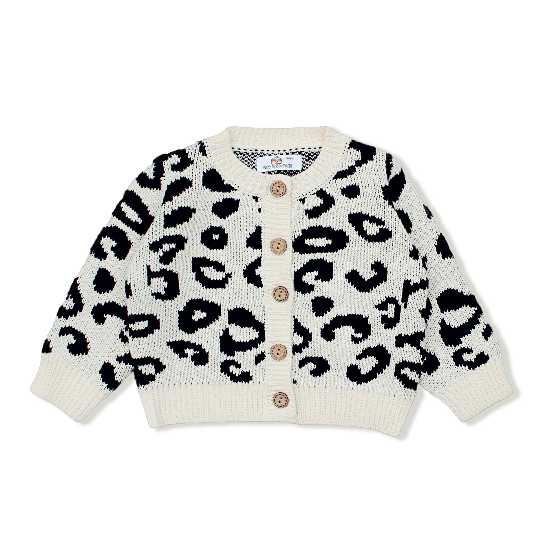 Snow Leopard Knit Baby Cardigan – Little Strudel