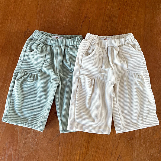 Cream Pocket Corduroy Trousers